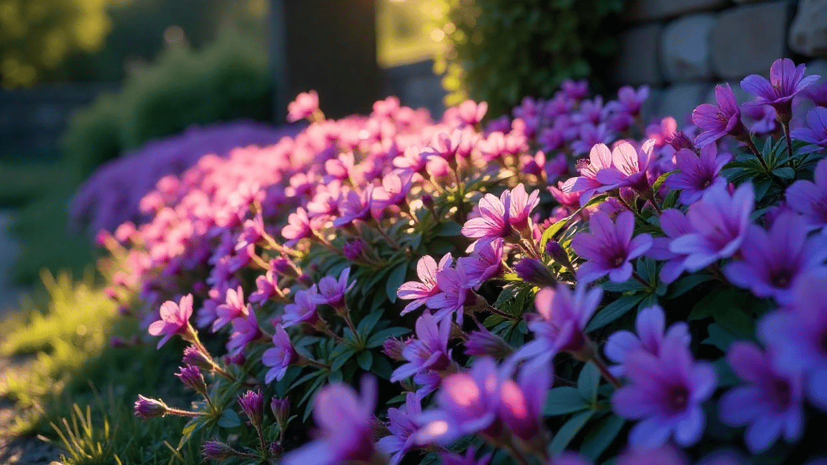 Un talus fleuri avec l'aubriète