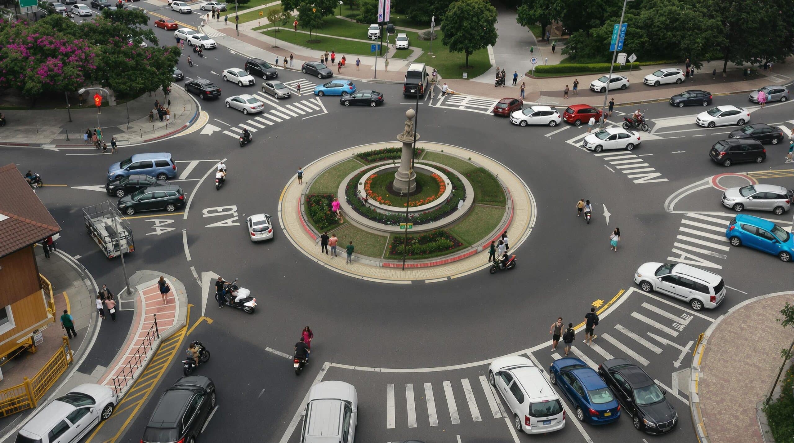 Clignotant au rond-point