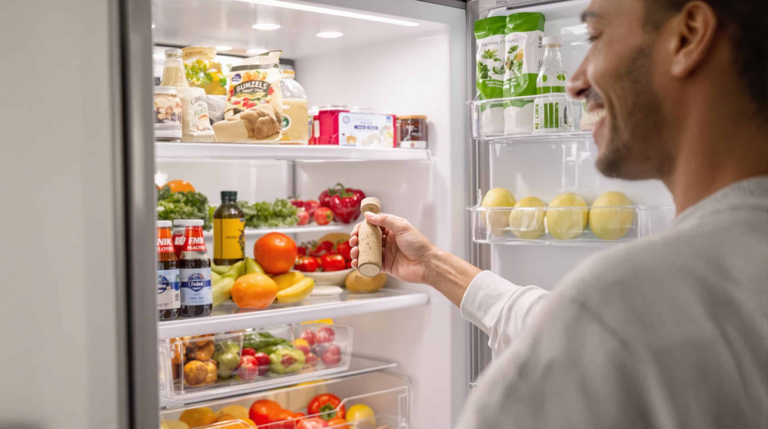 Un bouchon de liège dans le frigo : la solution contre odeurs et humidité