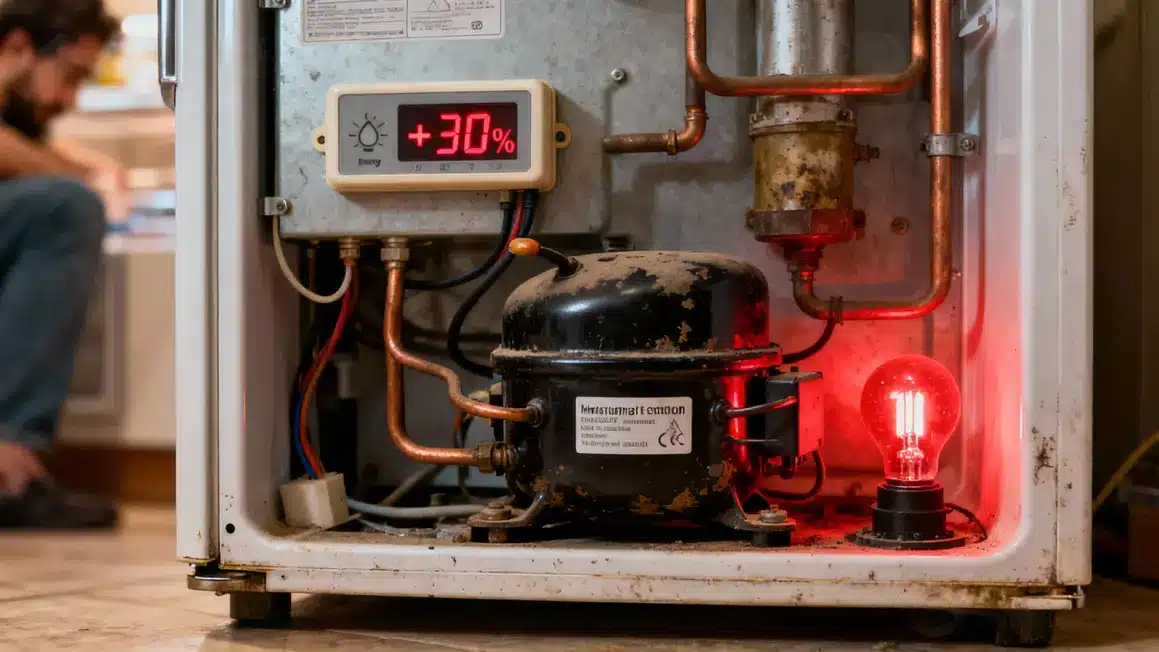 energie compresseur use chauffe arriere frigo