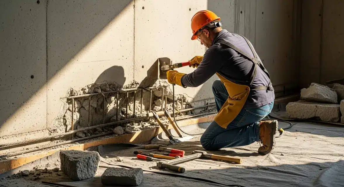 Artisan casse mur beton outils manuels sans bruit