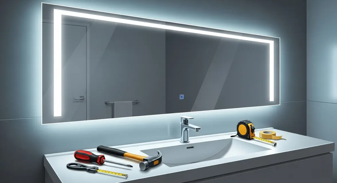 miroir salle de bain moderne eclairage led outillage bricolage