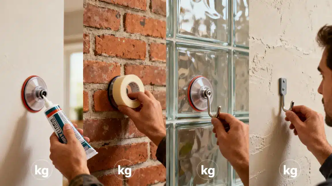 Outils fixation sans perçage sur différents murs