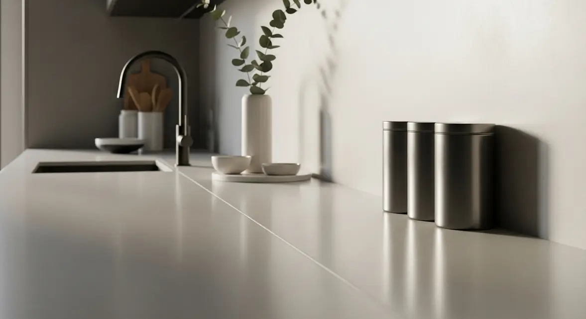 plan de travail cuisine jonction invisible moderne