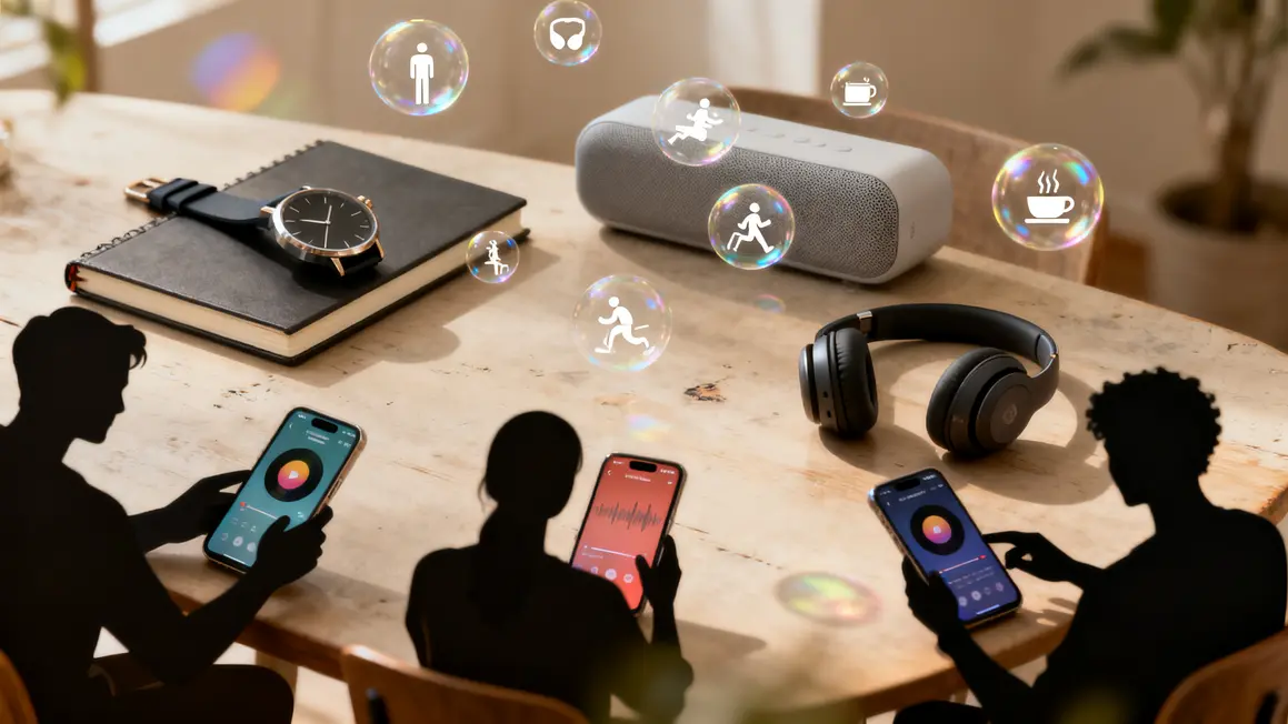 objets table playlists activités quotidiennes