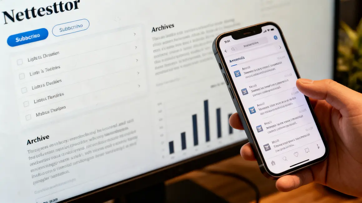 page newsletter auteur analyse smartphone graphique
