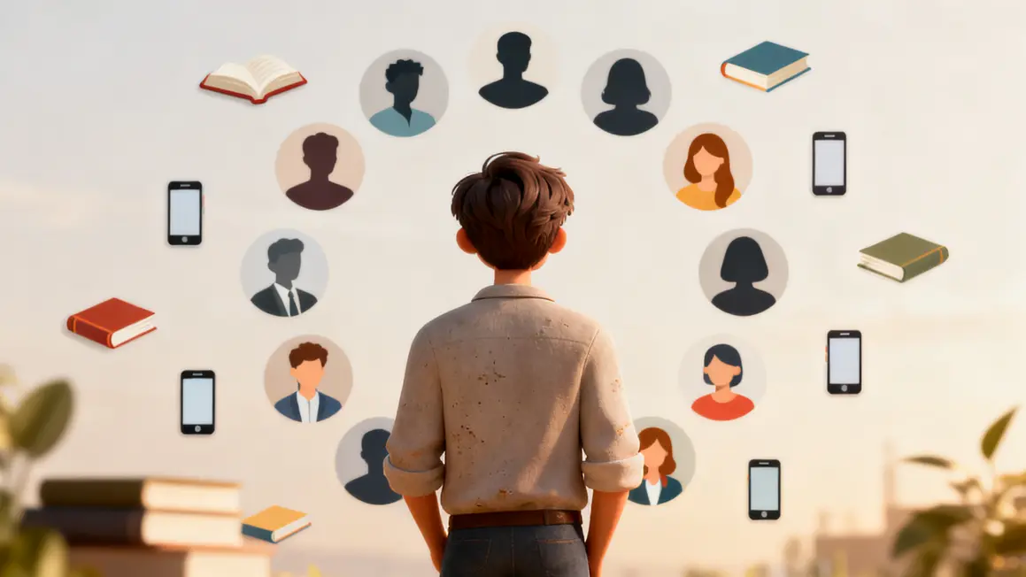personnage devant profils audience cible newsletter d'auteur