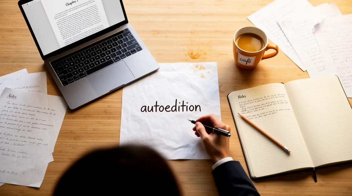 autoedition vue bureau minimaliste auteur