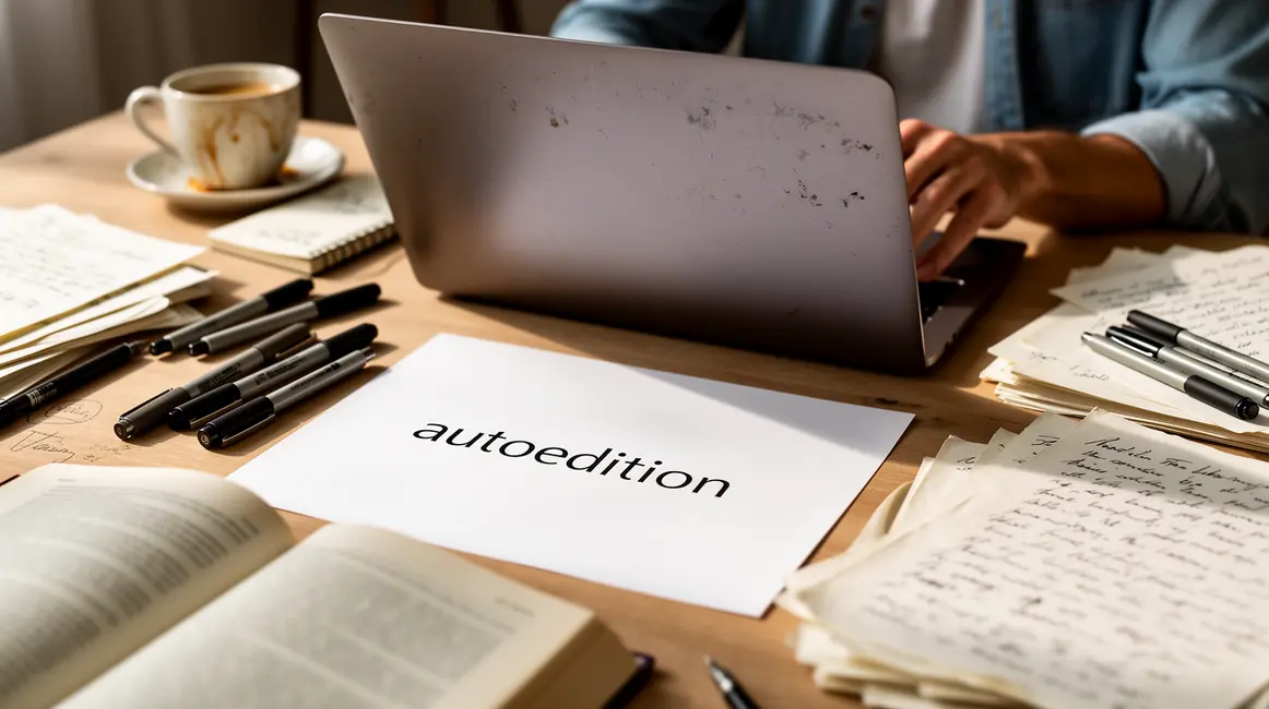 bureau auteur autoedition ordinateur manuscrit