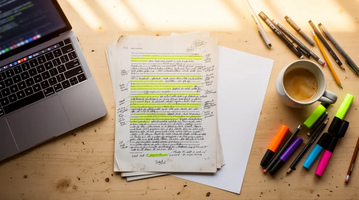 bureau moderne autoedition 2026 manuscrit ordinateur