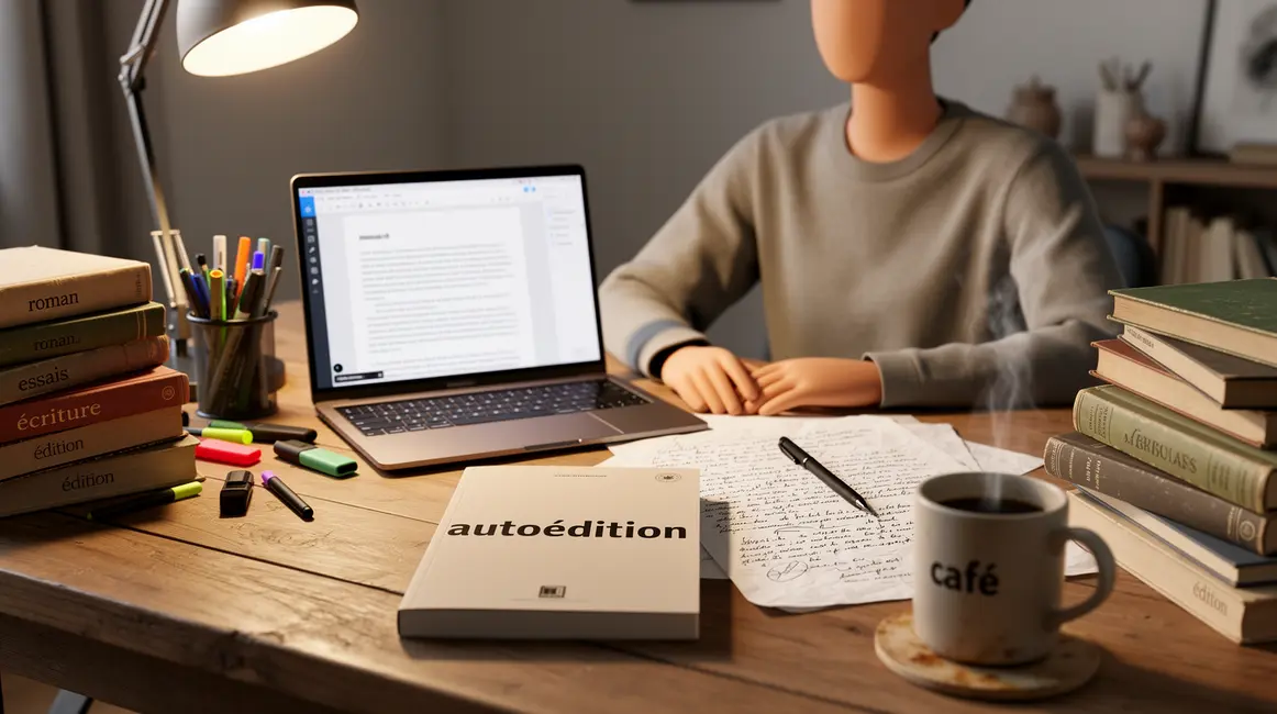 Autoedition espace travail auteur livre moderne