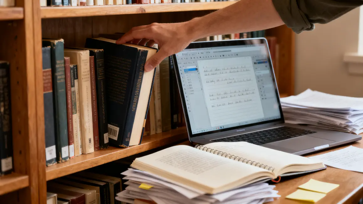 etagere livres autoedition main stylisee ordinateur