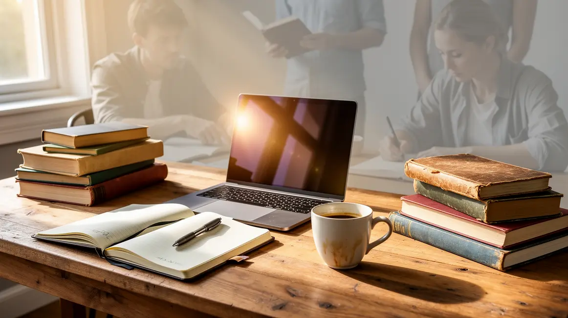 setup autoedition livre ordinateur cafe