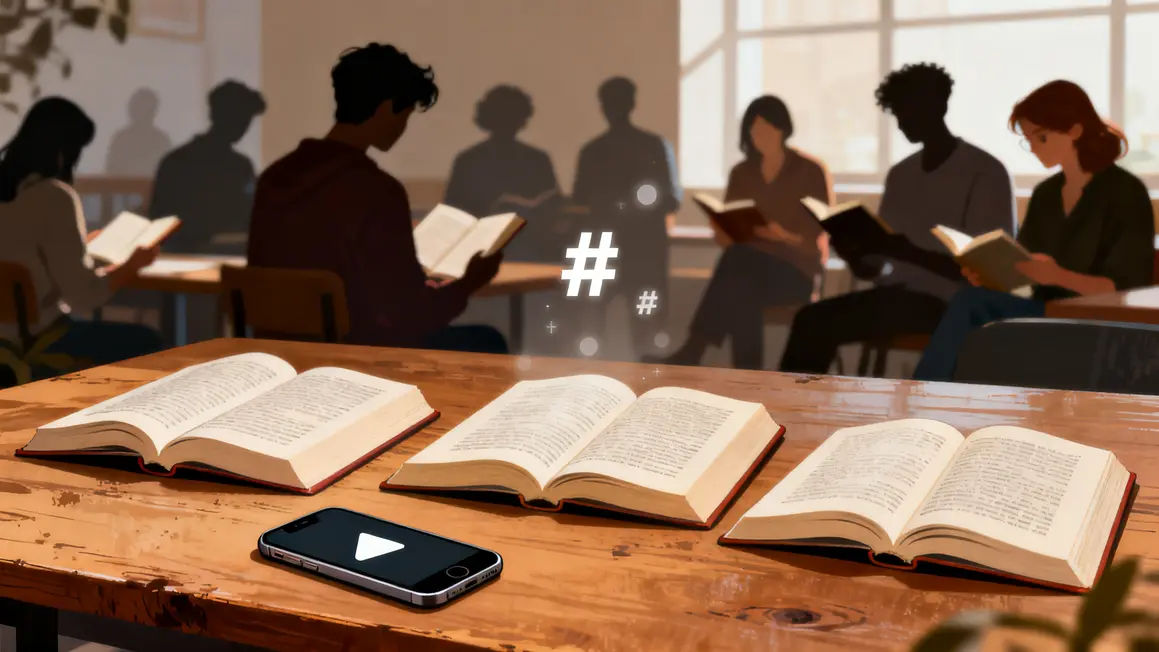 BookTok main stylisee livres hashtags smartphone