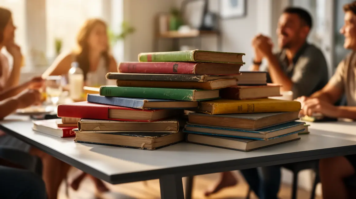 Pile de livres et mot clé BookTok