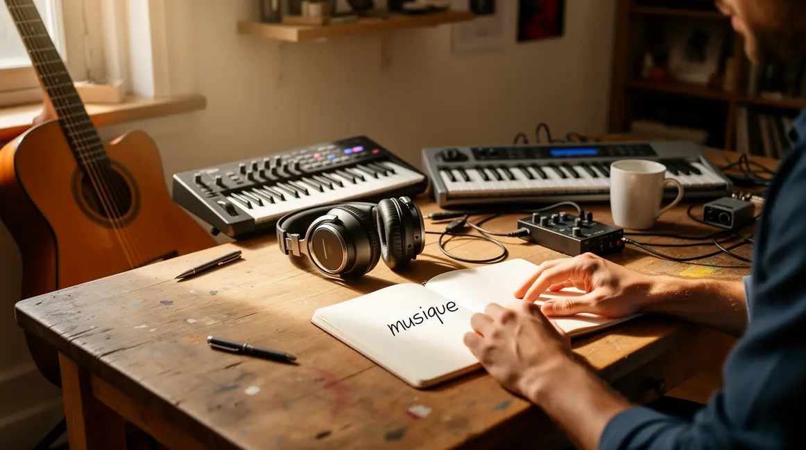 bureau home studio musique checklist instruments