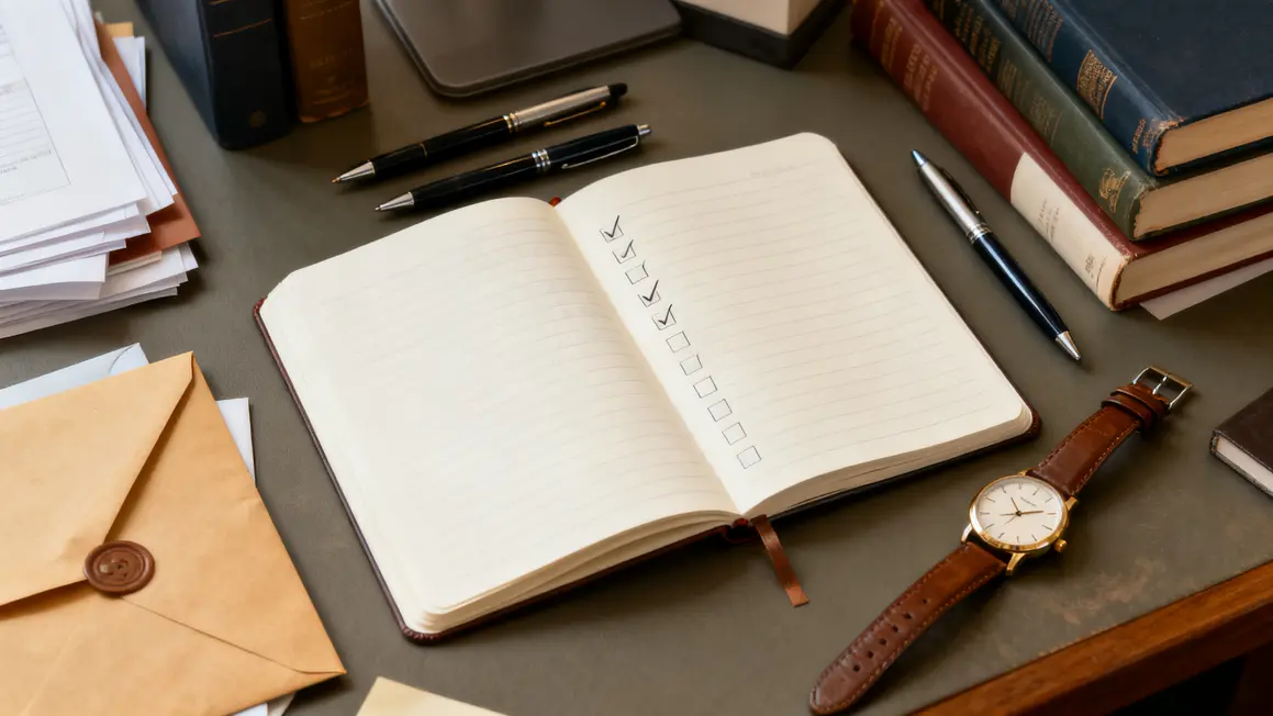 photo checklist newsletter auteur sur bureau