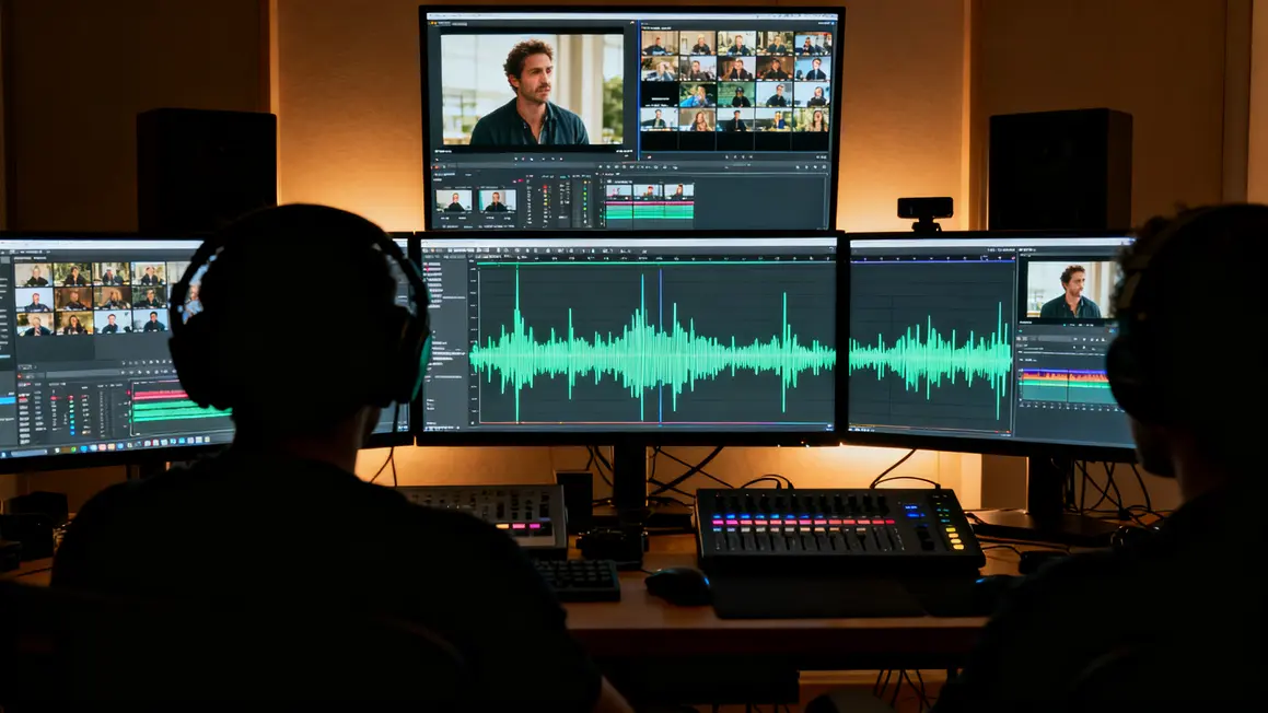 salle montage video musique projet editorial casque audio