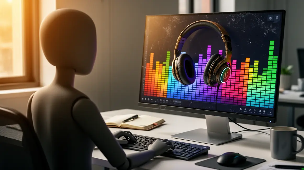 silhouette écran equalizer choisir musique projet