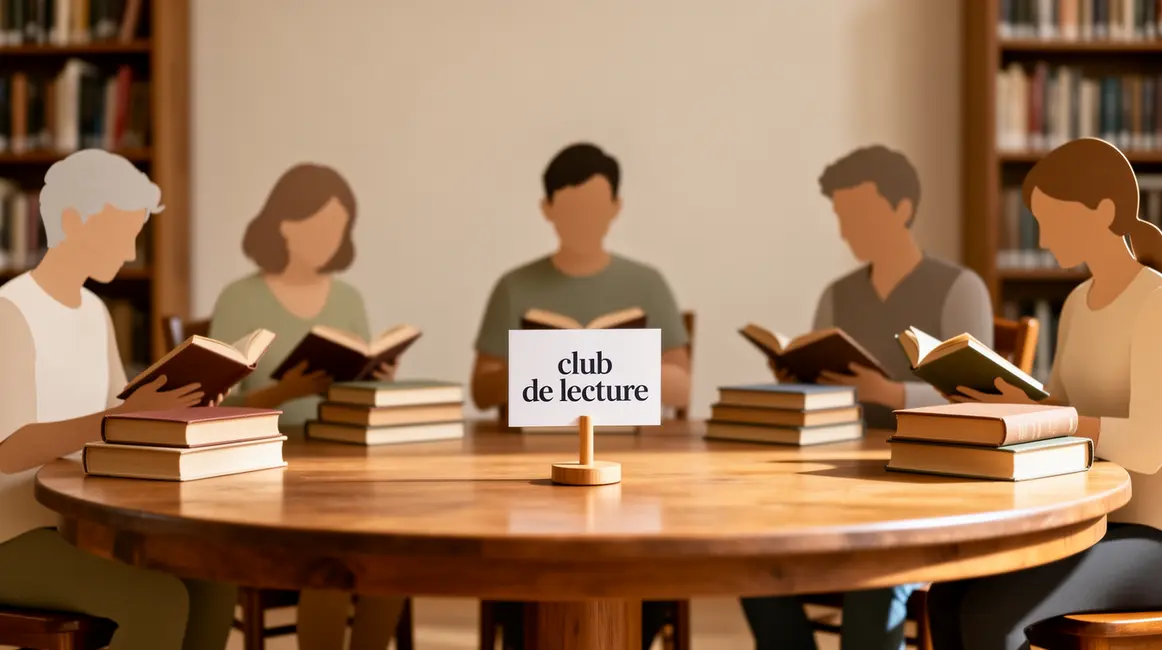 club de lecture, table ronde, ambiance conviviale