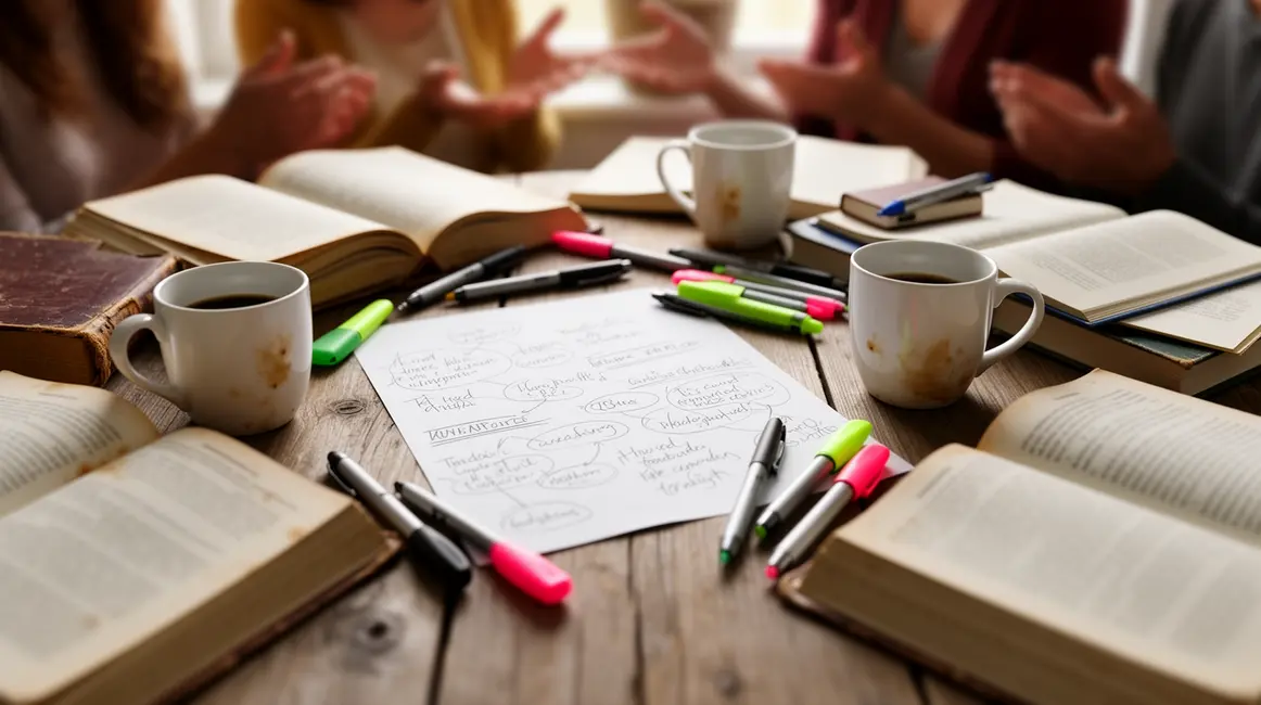 table club de lecture livres carnets café personnes en discussion
