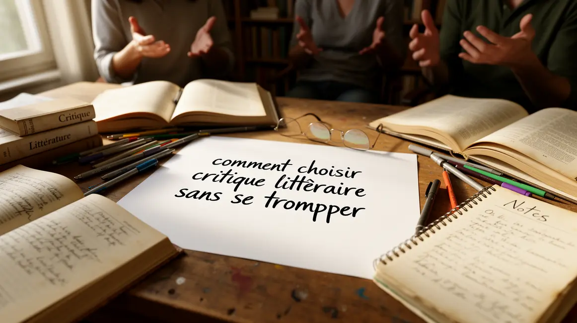 table livres ouverts et texte comment choisir critique litteraire sans se tromper