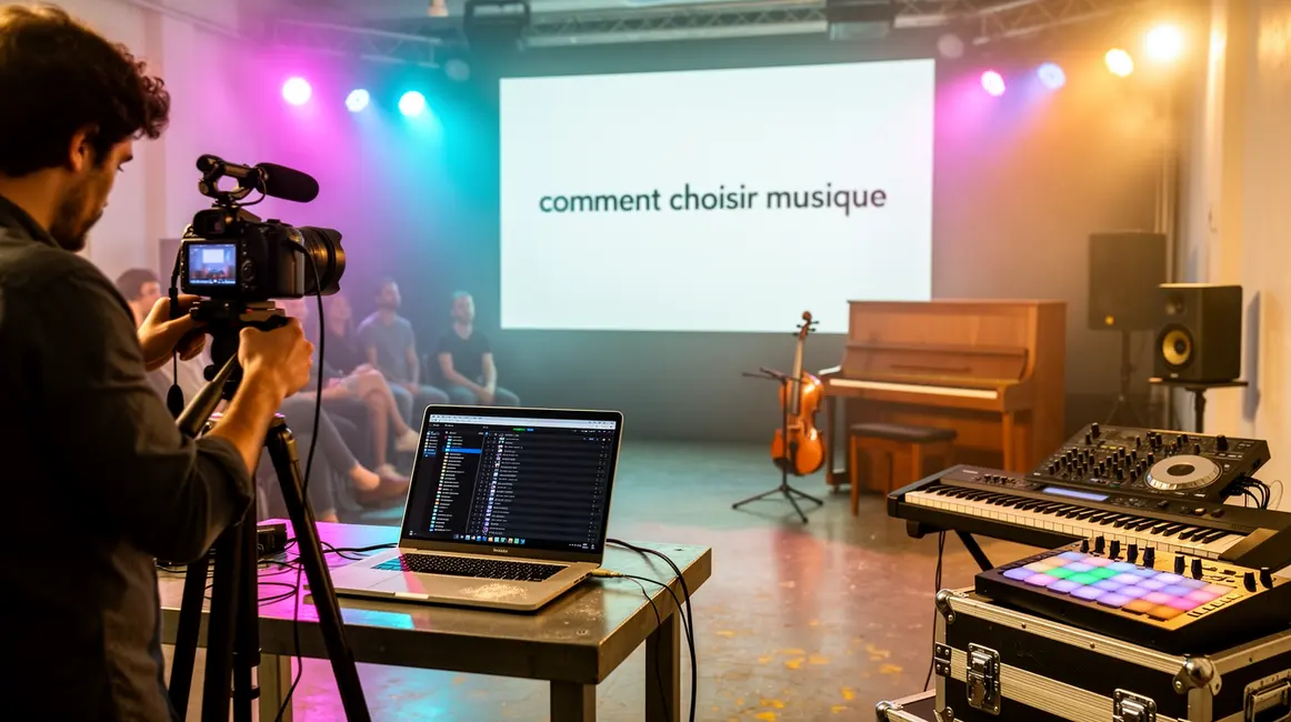 Scène événement moderne playlist vidéaste lumière instruments musique