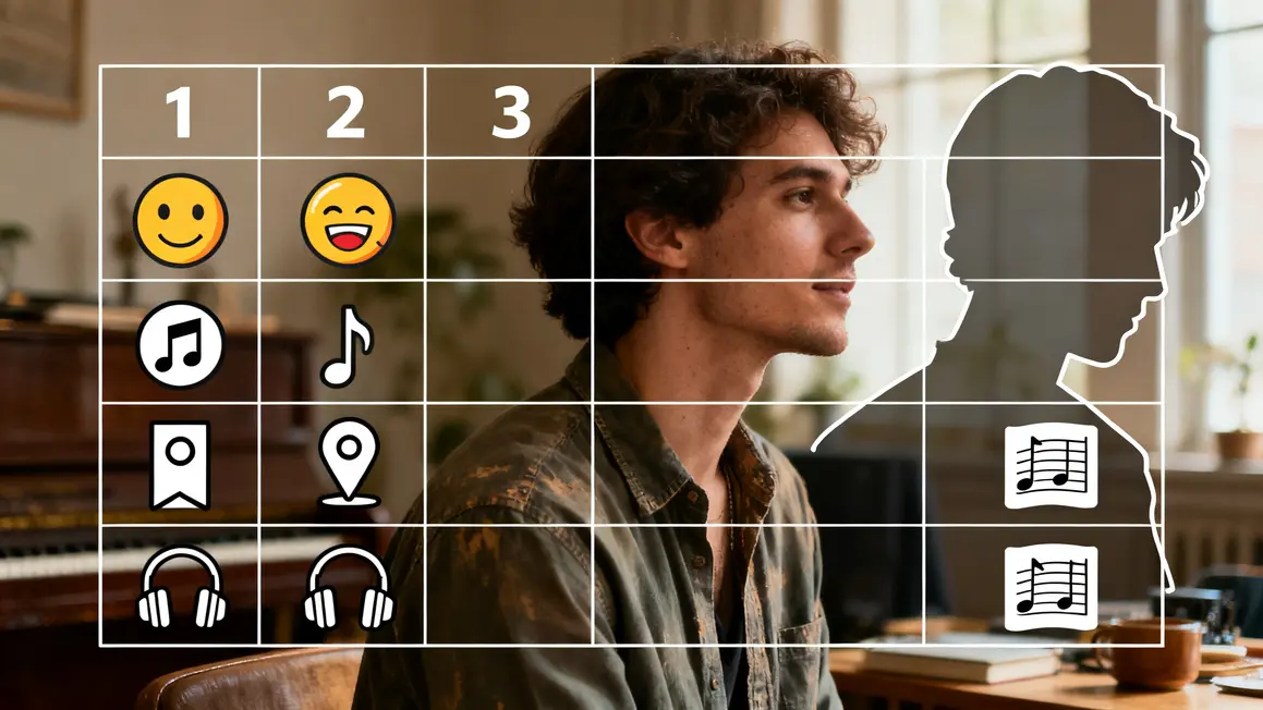 tableau comparatif musique avec emoticon tempo lieu partition