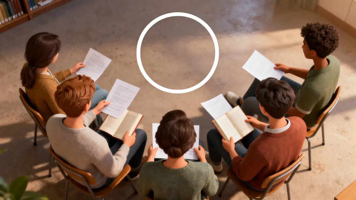 groupe cercle livres discussion communaute de lecteurs stylisee
