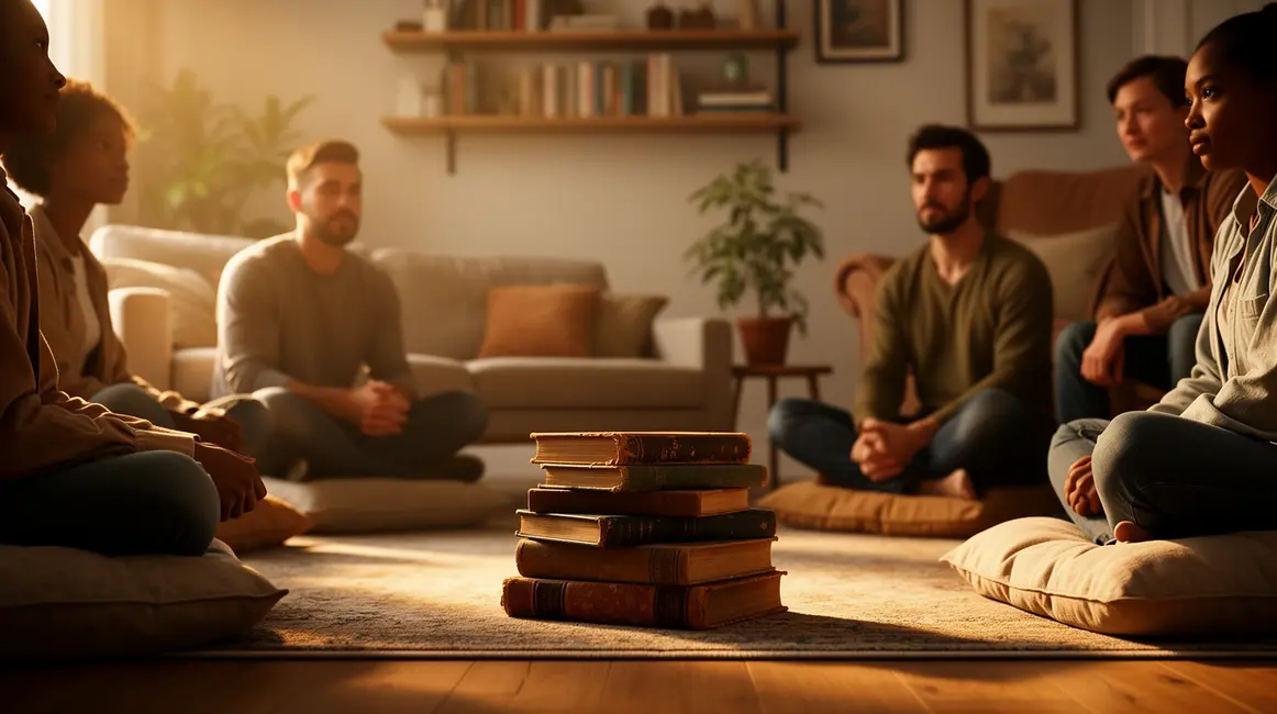 communaute de lecteurs en cercle autour de livres