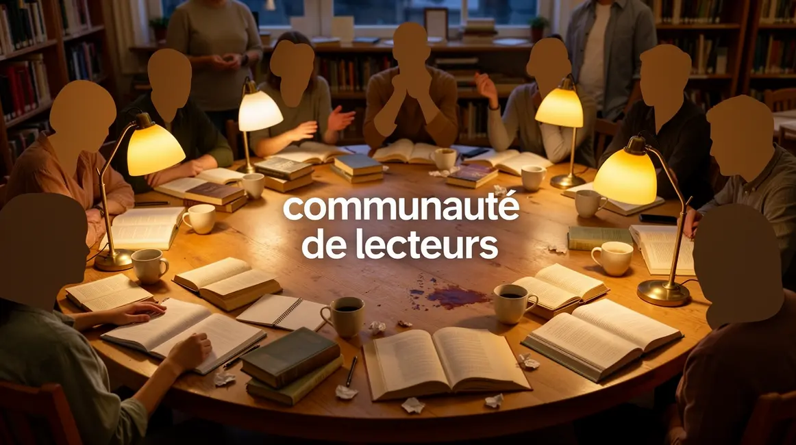 groupe autour table livres ambiance club communauté de lecteurs