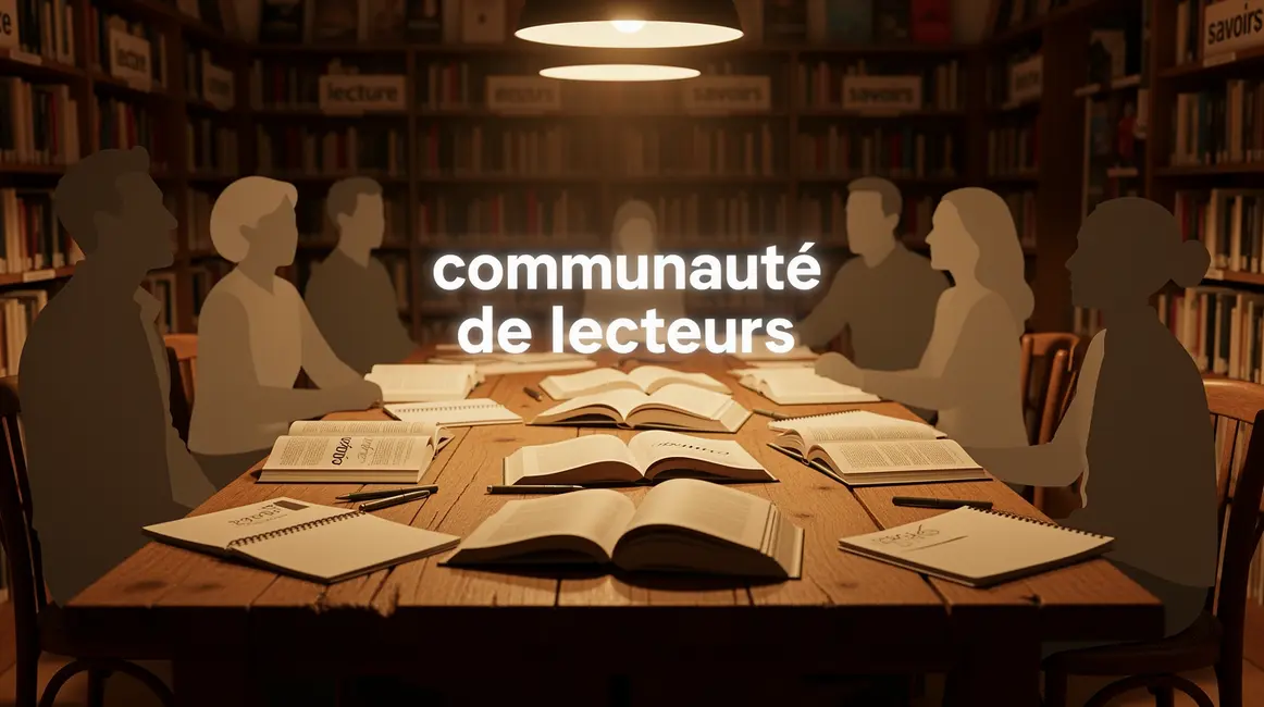 Groupe convivial autour de livres, communaute de lecteurs
