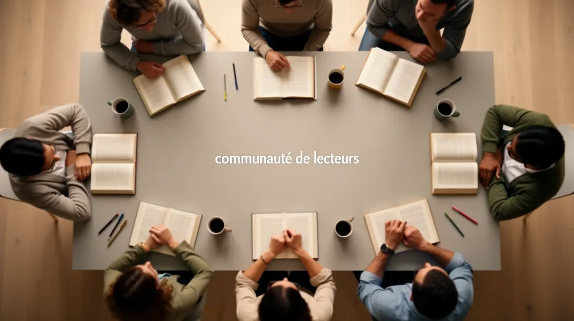 communaute de lecteurs table livres ouverts ambiance chaleureuse