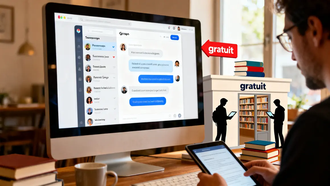 Tableau avec groupes de lecture gratuits en ligne et bibliothèque