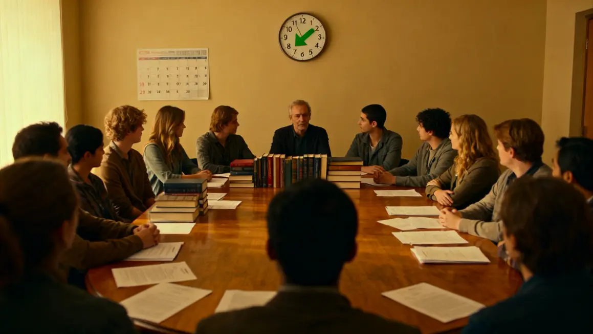 Cercle personnes table livres gain de temps