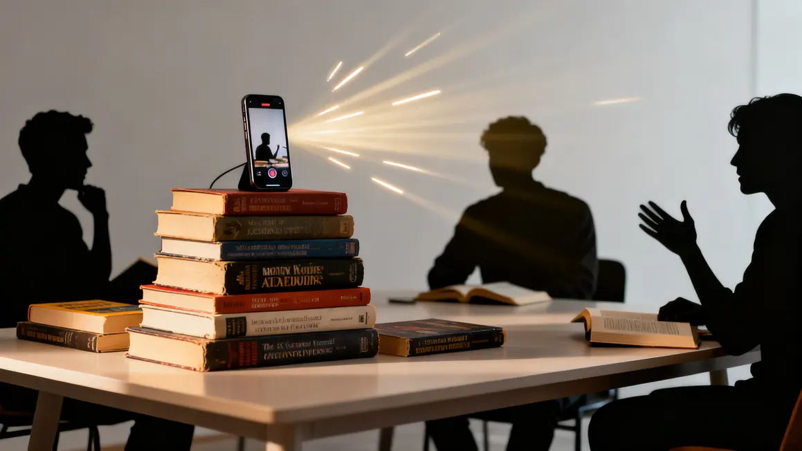 Pile de livres et smartphone BookTok