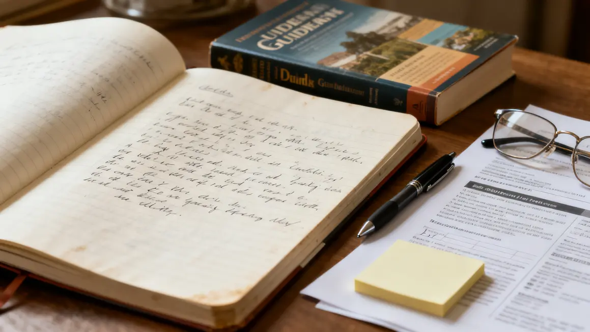 carnet ouvert et livres pour comprendre manuscrit