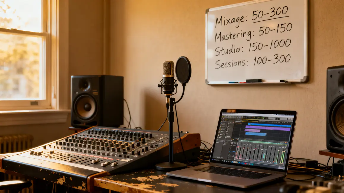 Studio mixage tableau couts production musicale edition numerique