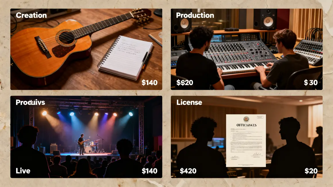 schema segments cout musique creation production live licences