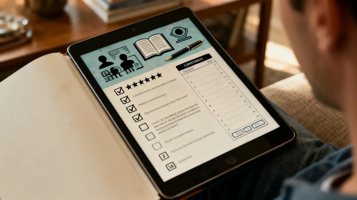 checklist qualite ebook sur tablette