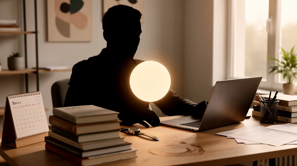Auteur independant gérant son temps dans un espace de travail moderne