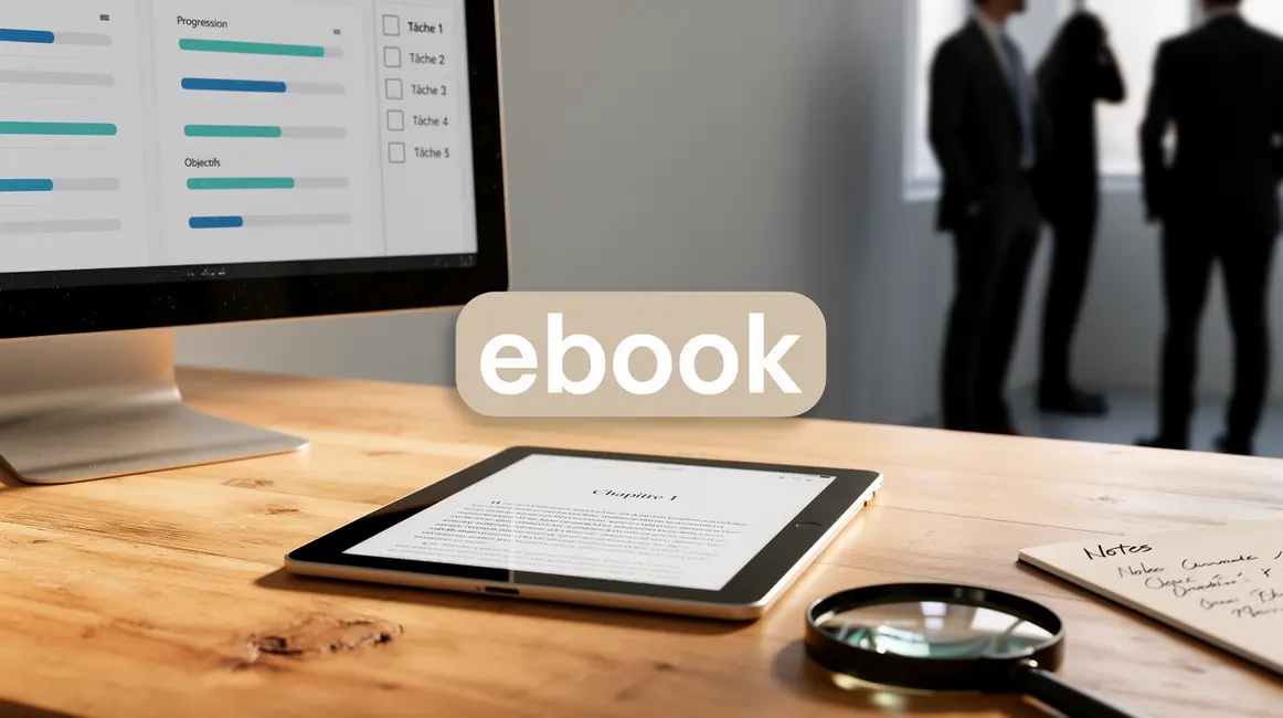ordinateur avec ebook et checklist pour éviter erreurs de publication numérique