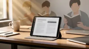 ebook livre numerique ouvert sur tablette