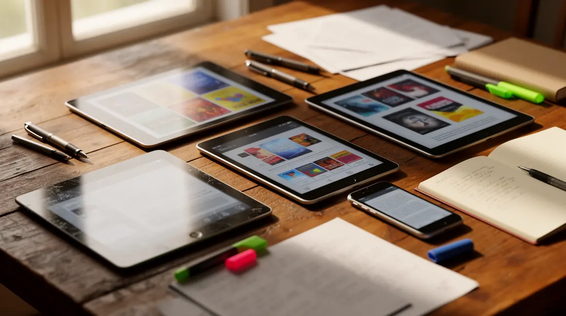 ebooks variés tablettes liseuses smartphone