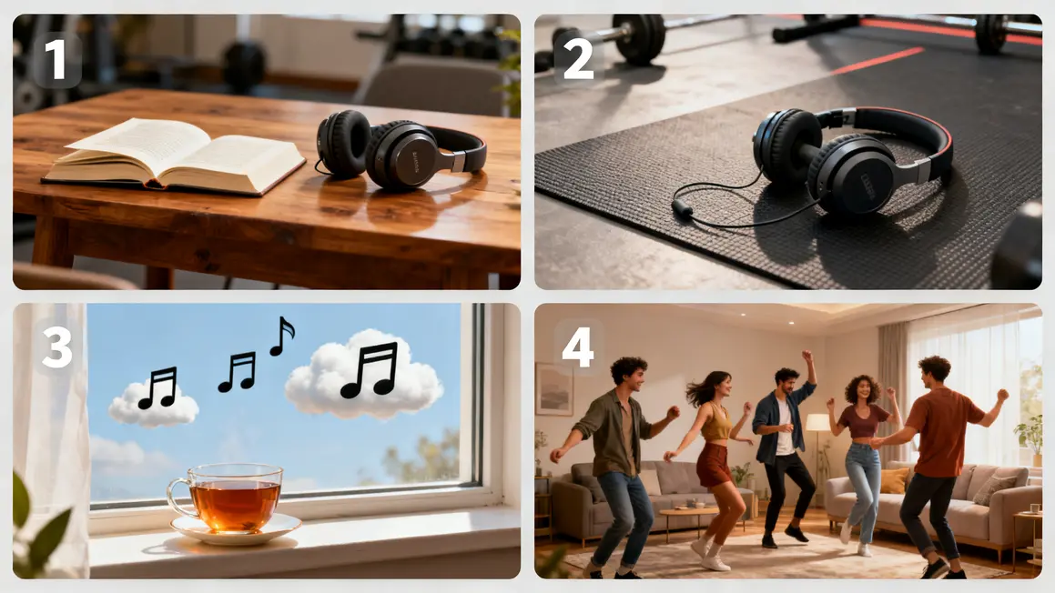 vignettes effets musique concentration sport relaxation moment social 2026