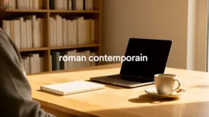 Etagere livres carnet roman contemporain moderne