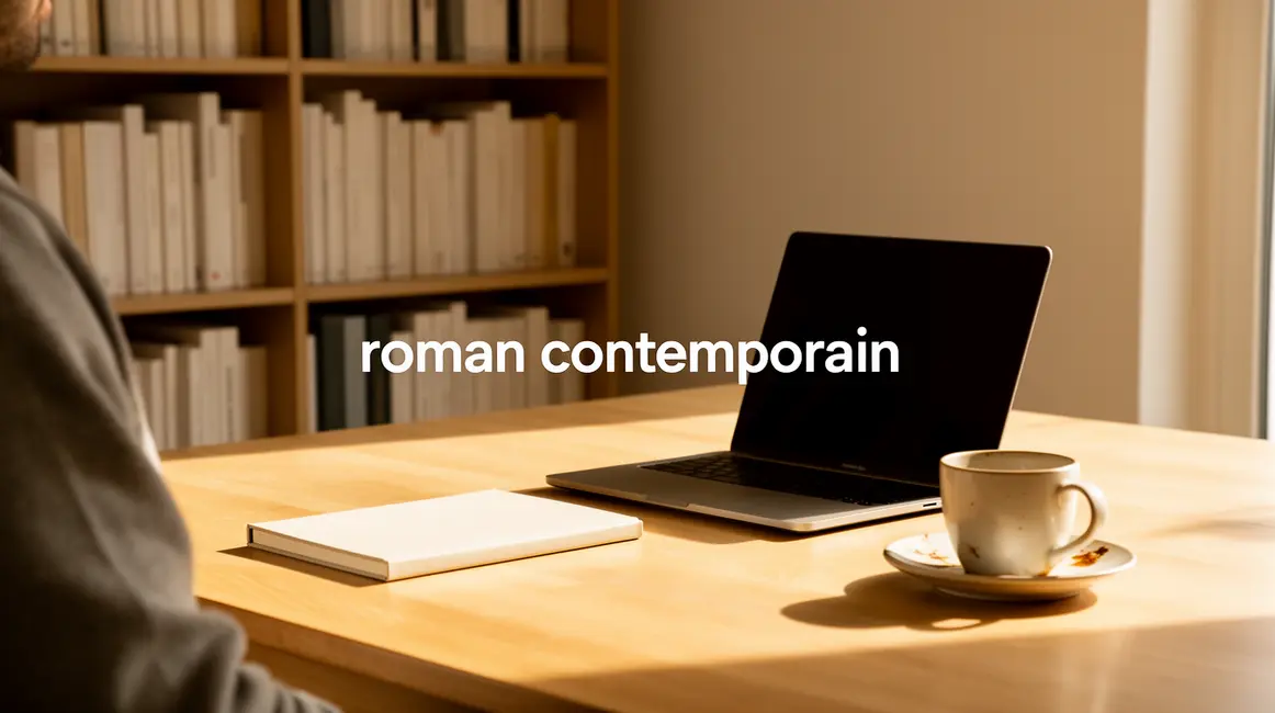 Etagere livres carnet roman contemporain moderne