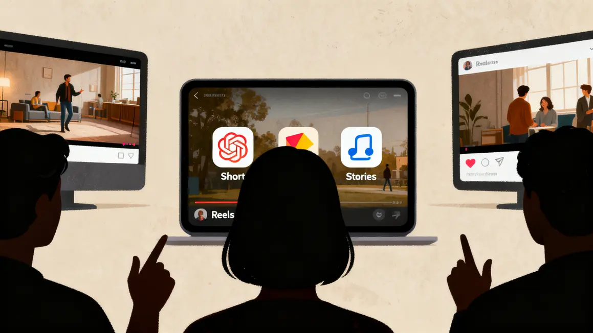 Ecrans stylisés vidéos reels stories, réseaux sociaux 2026