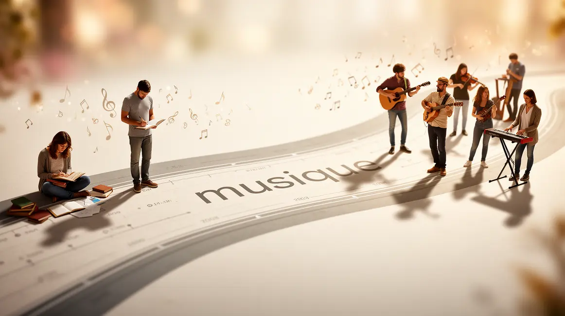 illustration feuille de route musique et création