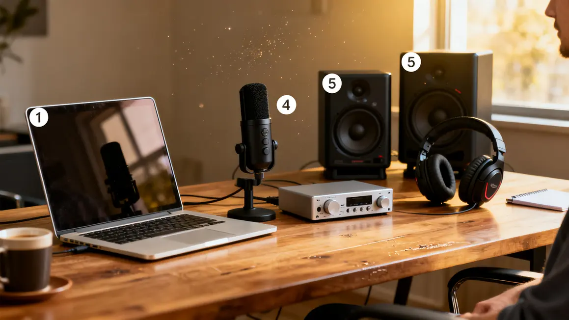 fournitures musique ordinateur micro interface monitoring